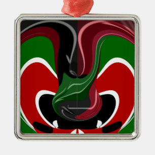 Kaffeetasse Kenya Flagge Hakuna Matata Ornament Aus Metall