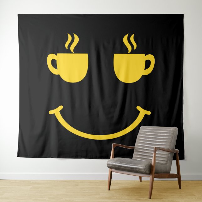 Kaffeetasse Lächeln Wandteppich (Beispiel (Horizontal))