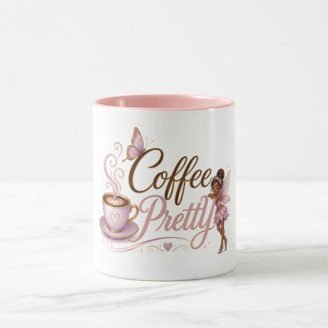 Kaffeetasse mit Design des Kaffee-Pixie (Zentrum)