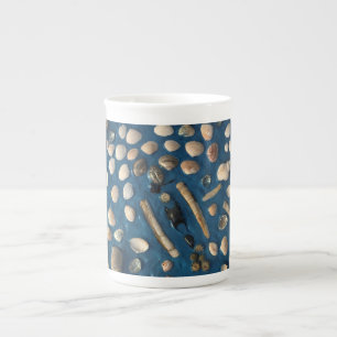 Kaffeetasse mit eigens gestaltetem Muschel Motiv Prozellantasse