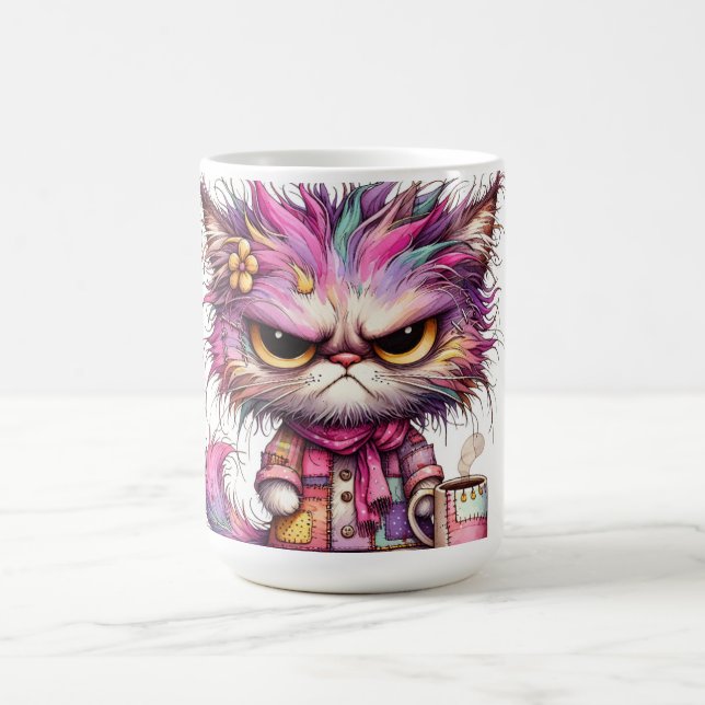 Kaffeetasse mit farbenfrohem Bild einer wütenden K (Mittel)