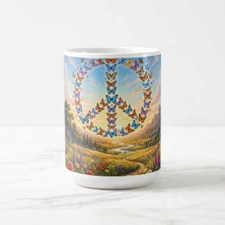Kaffeetasse mit Friedenszeichen, gezeichnet mit Sc