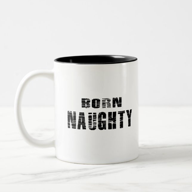 Kaffeetasse mit Geborenem Naughty-Design (Links)