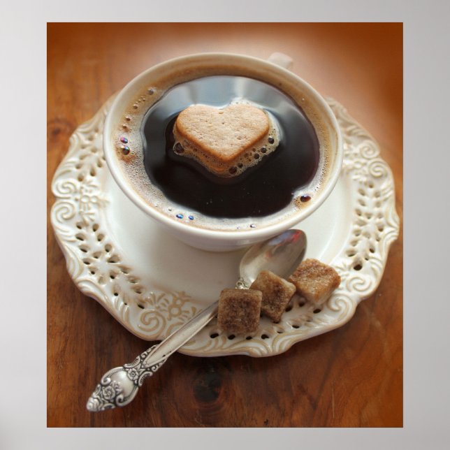 Kaffeetasse mit Herz Poster (Vorne)