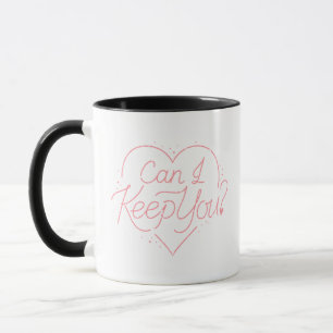 Kaffeetasse mit Herzdesign-Text "Kann ich dich beh