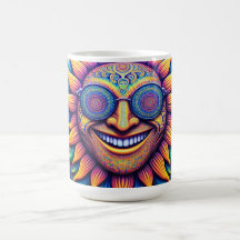 Kaffeetasse mit Hippie-Motiven Sonnenblume