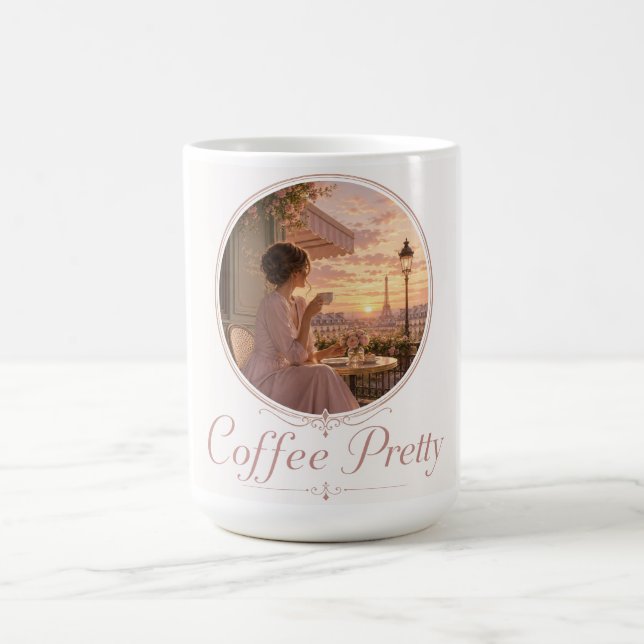 Kaffeetasse mit Kaffee und hübschem Logo - Paris T (Mittel)