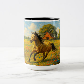 Kaffeetasse mit laufendem Pferd Original-Kunstwerk