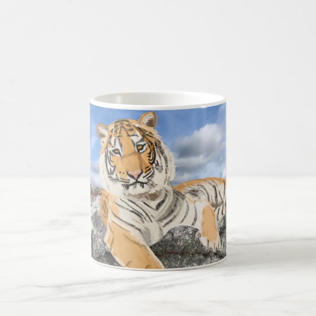 Kaffeetasse mit liegendem Tiger (Mittel)