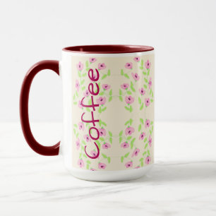 Kaffeetasse mit rosa Blumenmuster