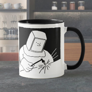 Kaffeetasse mit Stahlwerker Schweißen Schmied