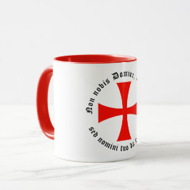 Kaffeetasse mit Templerkreuz und Templermotto