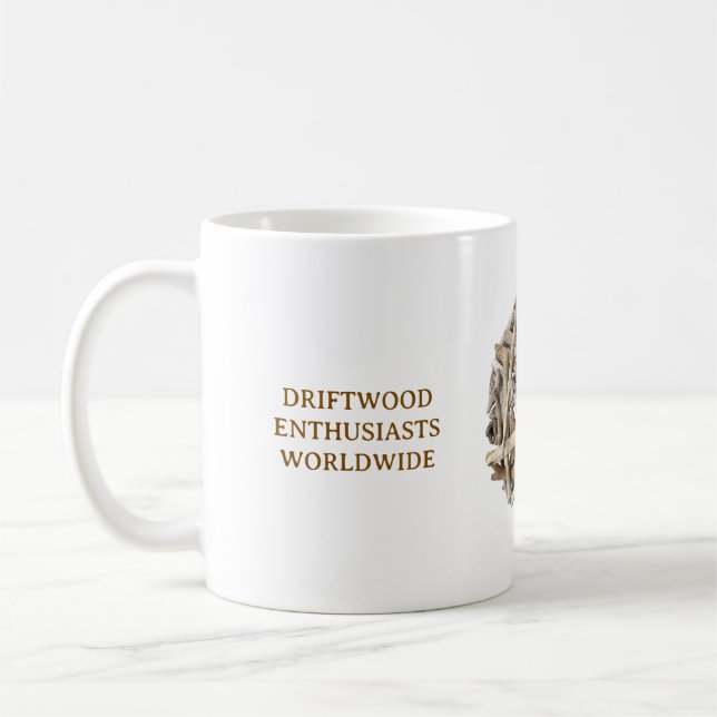 KAFFEETASSE MIT TREIBHOLZ-THEMA (Links)