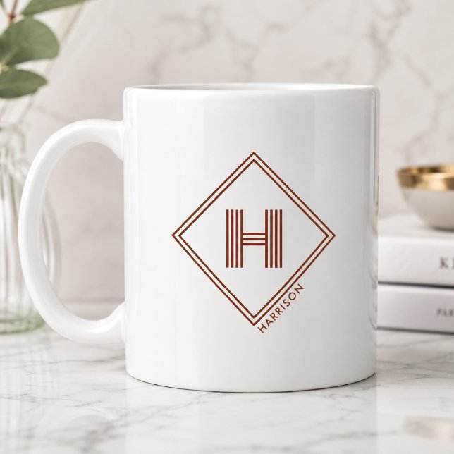 Kaffeetasse | Moderne geometrische Monogramm-Initi (Von Creator hochgeladen)