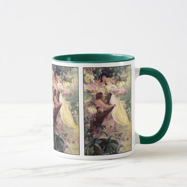 Kaffeetasse:  Mucha - Geist des Frühlings Tasse (Rechts)
