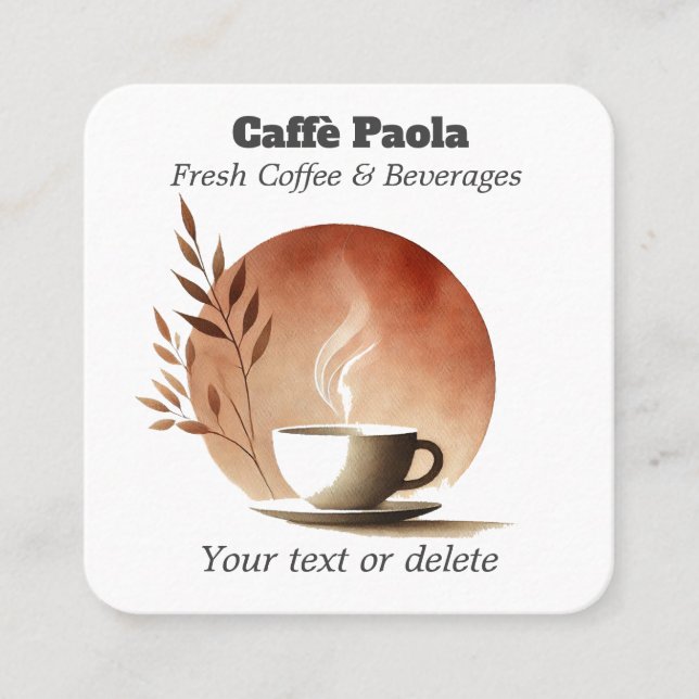 Kaffeetasse Quadratische Visitenkarte (Vorderseite)
