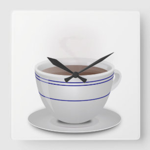 Kaffeetasse Quadratische Wanduhr