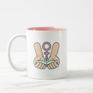 Kaffeetasse 'Schütze die Rechte der Frauen'