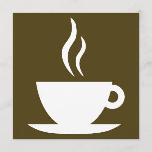Kaffeetasse Silhouette Einladung