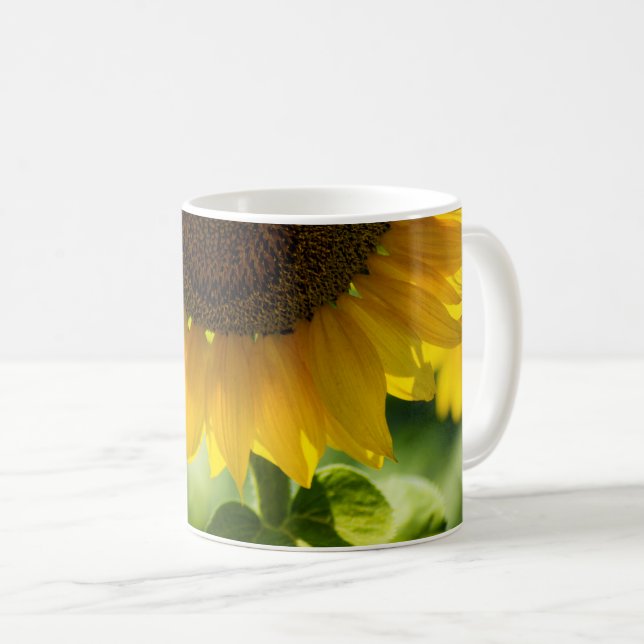 Kaffeetasse - Sonnenblume in Blüte Fotografie (VorderseiteRechts)