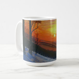 Kaffeetasse - "Sonnenuntergang über schneebedeckte