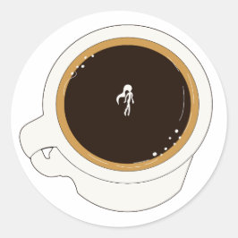 Kaffeetasse-Taucher Runder Aufkleber