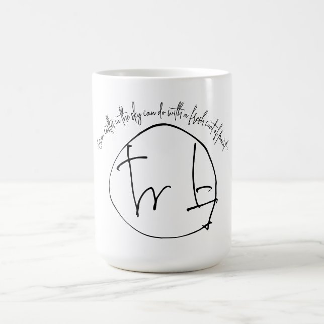 Kaffeetasse Text elegante Schrift (Zentrum)