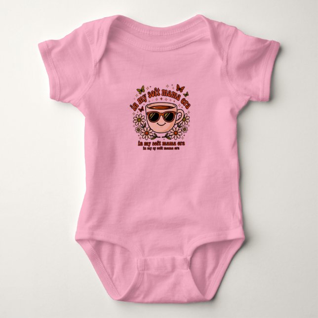 Kaffeetasse und Gänseblümchen Baby Strampler (Vorderseite)