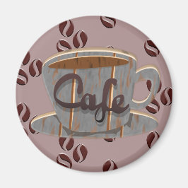 Kaffeetasse und Kaffeebohnen Magnet