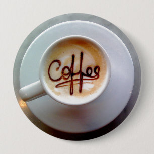 Kaffeetasse und Untertasse Latte Kaffee Button
