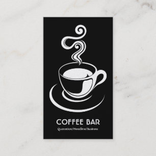 Kaffeetasse Vertikal - Weiß auf Schwarz (Gold) Visitenkarte