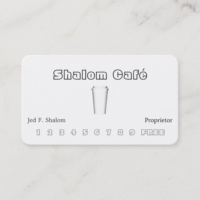 Kaffeetasse Visitenkarte (Vorderseite)