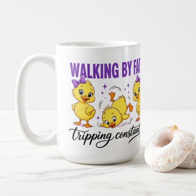 Kaffeetasse Walking By Faith Enten (Mit Donut)