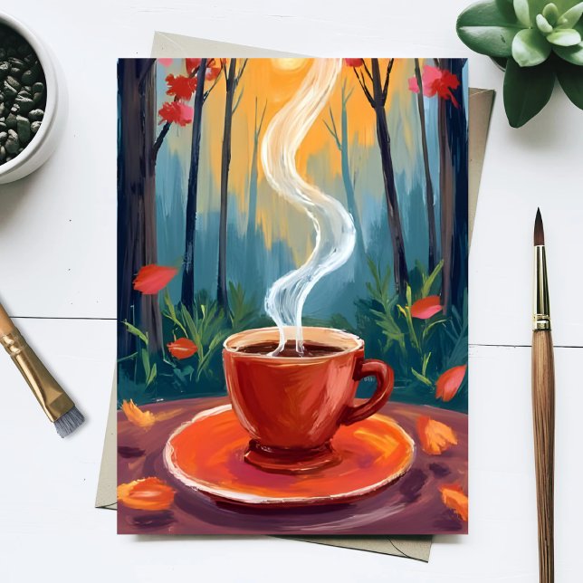 Kaffeetasse Wasserfarbenmalerei Postkarte (Von Creator hochgeladen)