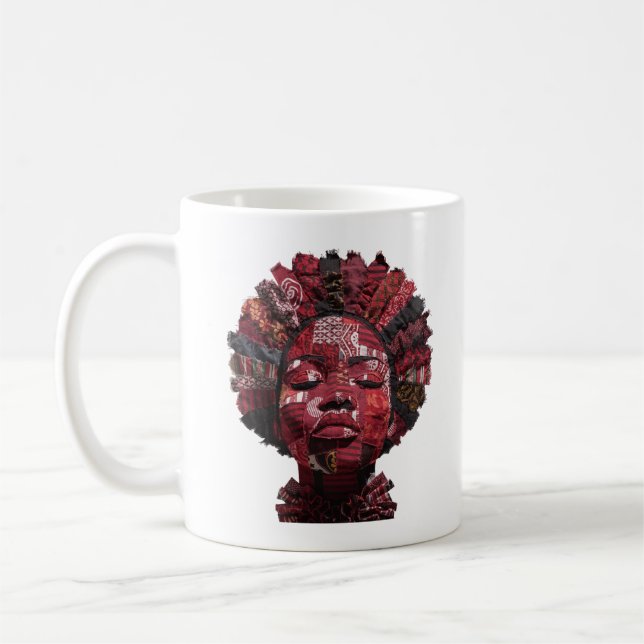 Kaffeetasse zum Feiern der Kunst weiblicher Quilte (Links)