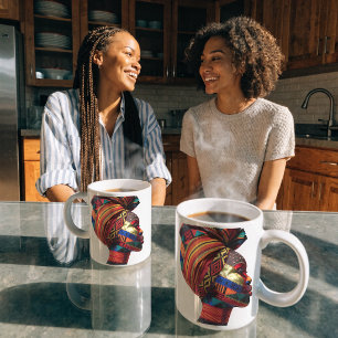 Kaffeetasse zum Feiern der Kunst weiblicher Quilte