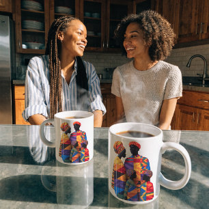 Kaffeetasse zum Feiern der Kunst weiblicher Quilte