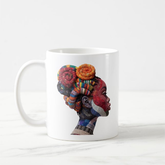Kaffeetasse zum Feiern der Kunst weiblicher Quilte (Links)