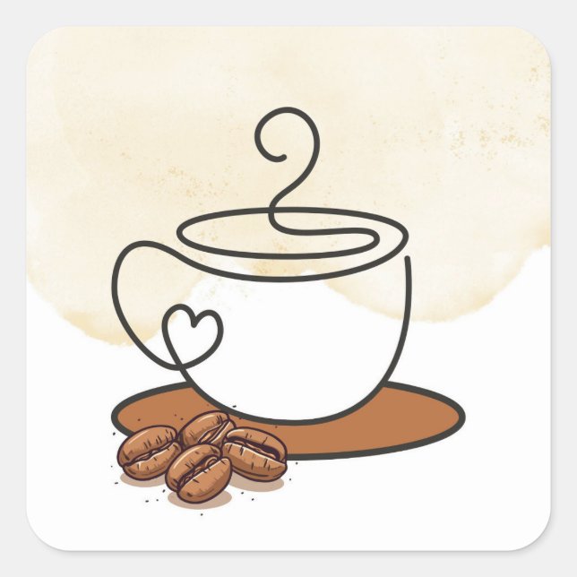 Kaffeetassen-Aufkleber Quadratischer Aufkleber (Vorderseite)