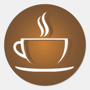 Kaffeetassen-Aufkleber Runder Aufkleber