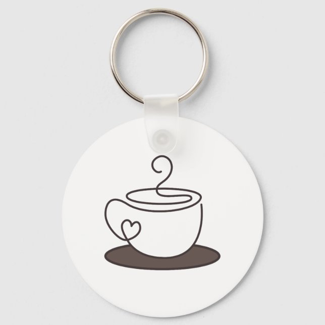 Kaffeetassen-Aufkleber Schlüsselanhänger (Vorderseite)
