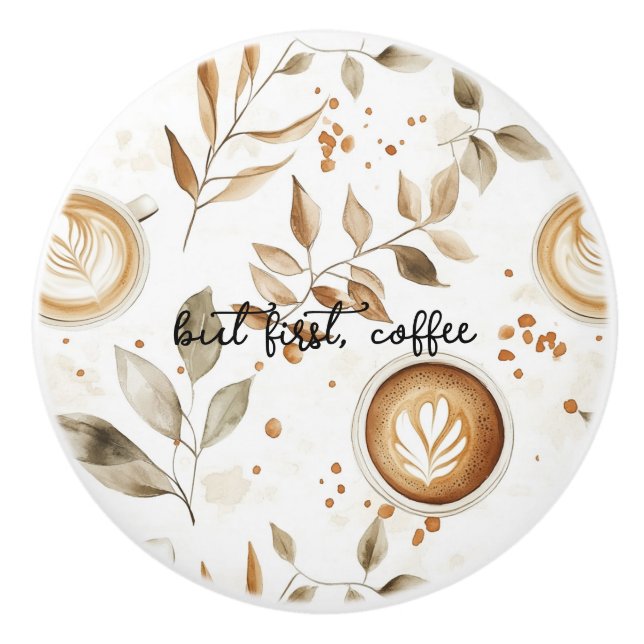 Kaffeetassen Blätter Keramikknauf (Vorderseite)