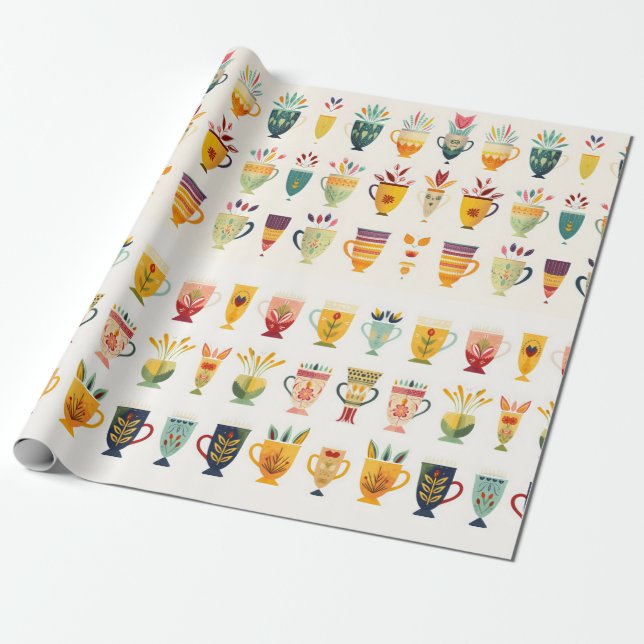 Kaffeetassen Geschenkpapier (Ungerollt)