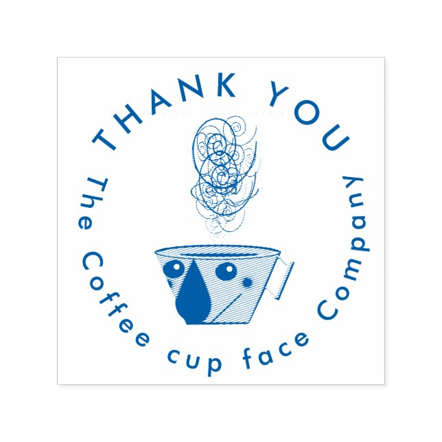 Kaffeetassen-Gesicht-Logo-Design Permastempel (Design)