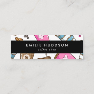 Kaffeetassen, Kaffeebohnen, Barista, Coffee Shop Mini Visitenkarte