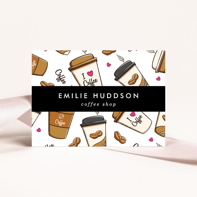 Kaffeetassen, Kaffeebohnen, Barista, Coffee Shop Visitenkarte (Von Creator hochgeladen)