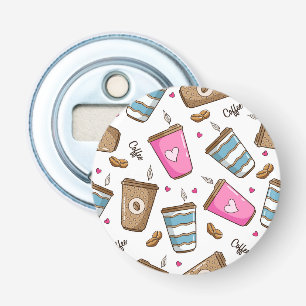 Kaffeetassen, Kaffeebohnen, Herz, Kaffee Lover Flaschenöffner