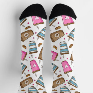 Kaffeetassen, Kaffeebohnen, Herz, Kaffee Lover Socken
