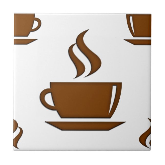 Kaffeetassen-Muster Fliese (Vorderseite)