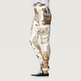 Kaffeetassen-Muster-Leggings Leggings
